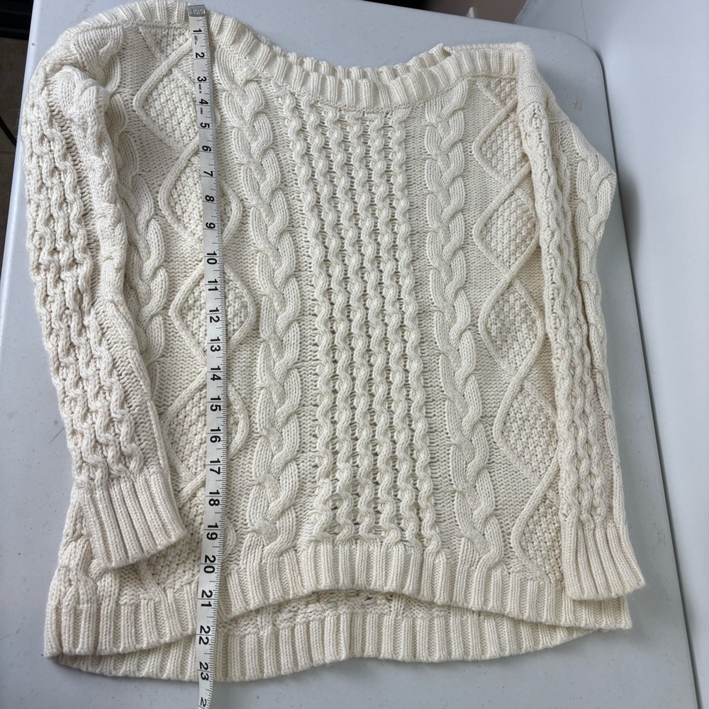 Madewell Women's Cream Cable Knit Sweater - Picture 5 of 6